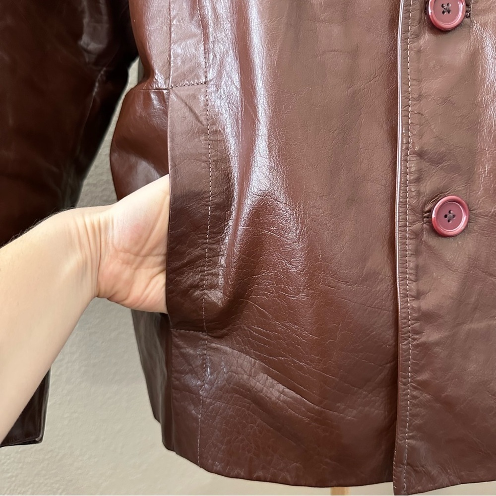 Wilson Vintage Leather Mahogany Brown Long Sleeve Jacket Size XL - Picture 4 of 15